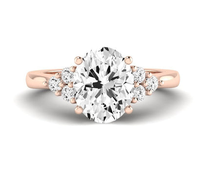Alyssa Oval Moissanite Engagement Ring rosegold