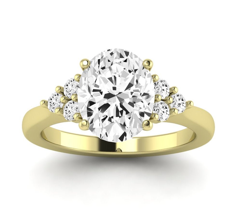 Alyssa Oval Moissanite Engagement Ring yellowgold