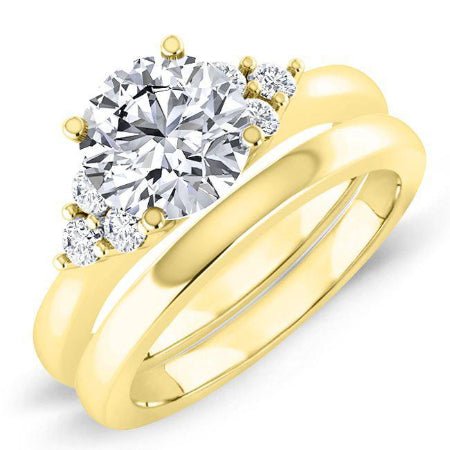 Alyssa Round Moissanite Bridal Set yellowgold