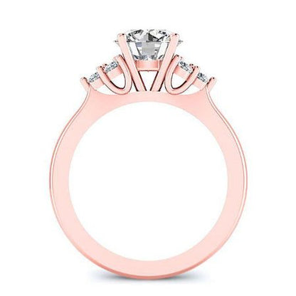 Alyssa Round Moissanite Bridal Set rosegold