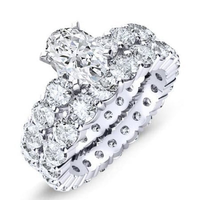 Angela Oval Moissanite Bridal Set whitegold