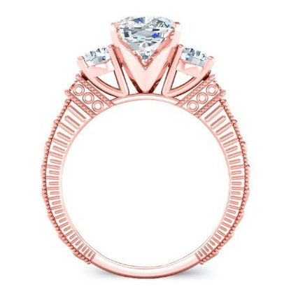 Angelonia Cushion Moissanite Bridal Set rosegold
