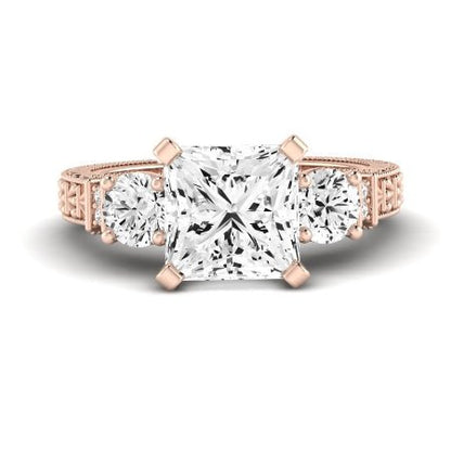 Angelonia Diamond Matching Band Only (does Not Include Engagement Ring) For Ring With Princess Center rosegold
