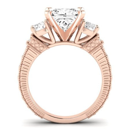 Angelonia Diamond Matching Band Only (does Not Include Engagement Ring) For Ring With Princess Center rosegold