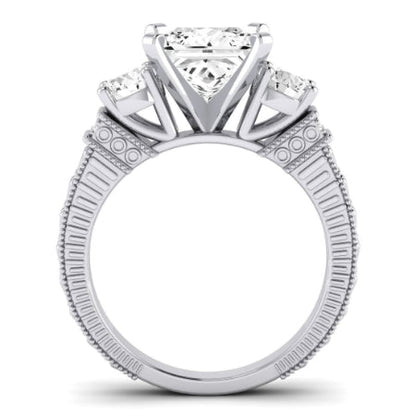 Angelonia Diamond Matching Band Only (does Not Include Engagement Ring) For Ring With Princess Center whitegold