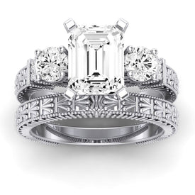 Angelonia Emerald Diamond Bridal Set (Lab Grown Igi Cert) whitegold