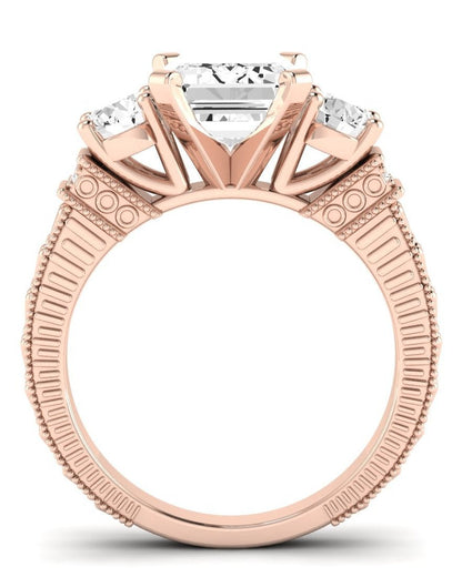 Angelonia Emerald Diamond Engagement Ring (Lab Grown Igi Cert) rosegold
