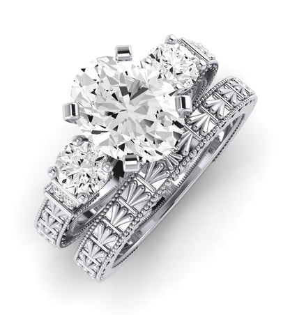 Angelonia Diamond Matching Band Only (does Not Include Engagement Ring) For Ring With Oval Center whitegold
