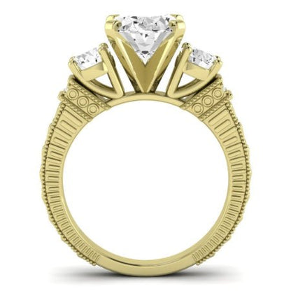 Angelonia Diamond Matching Band Only (does Not Include Engagement Ring) For Ring With Oval Center yellowgold