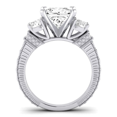 Angelonia Diamond Matching Band Only (does Not Include Engagement Ring) For Ring With Princess Center whitegold