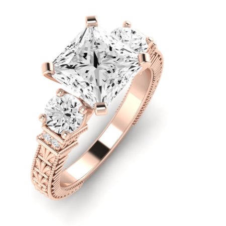 Angelonia Diamond Matching Band Only (does Not Include Engagement Ring) For Ring With Princess Center rosegold