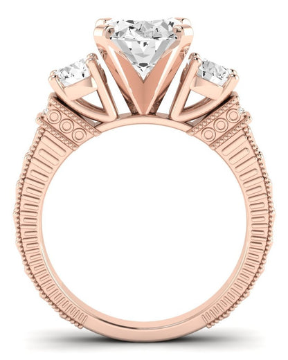 Angelonia Oval Moissanite Engagement Ring rosegold