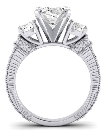 Angelonia Oval Moissanite Engagement Ring whitegold