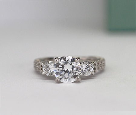 Angelonia Round Moissanite Engagement Ring whitegold