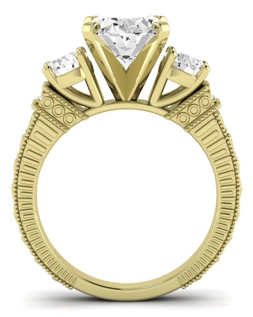 Angelonia Oval Moissanite Engagement Ring yellowgold