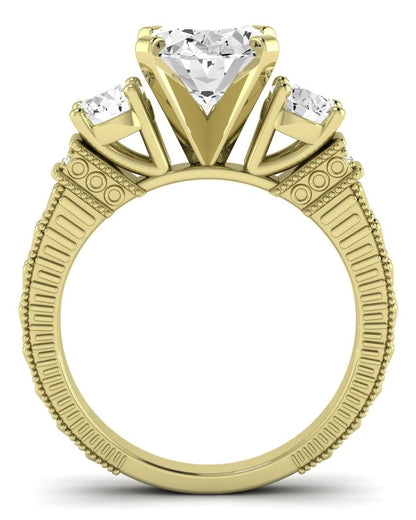 Angelonia Oval Moissanite Engagement Ring yellowgold