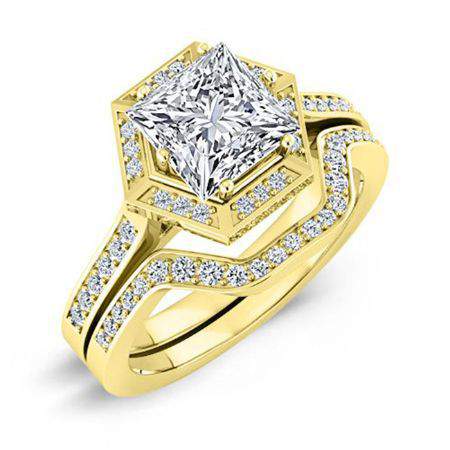 Anise Diamond Matching Band Only (engagement Ring Not Included) For Ring With Princess Center yellowgold