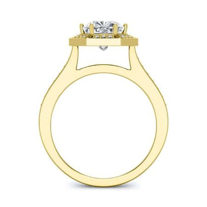 Anise Moissanite Matching Band Only (engagement Ring Not Included) For Ring With Cushion Center yellowgold
