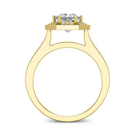 Anise Moissanite Matching Band Only (engagement Ring Not Included) For Ring With Round Center yellowgold