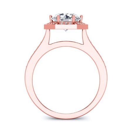 Anise Moissanite Matching Band Only (engagement Ring Not Included) For Ring With Round Center rosegold