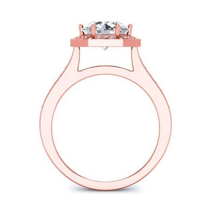 Anise Moissanite Matching Band Only (engagement Ring Not Included) For Ring With Round Center rosegold
