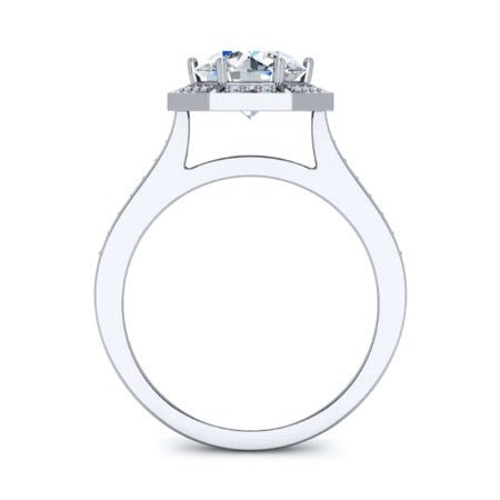 Anise Moissanite Matching Band Only (engagement Ring Not Included) For Ring With Round Center whitegold