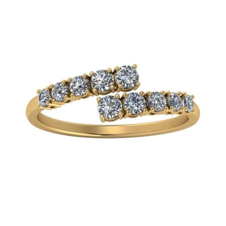 Anthea Split Bar Trendy Moissanite Wedding Ring yellowgold