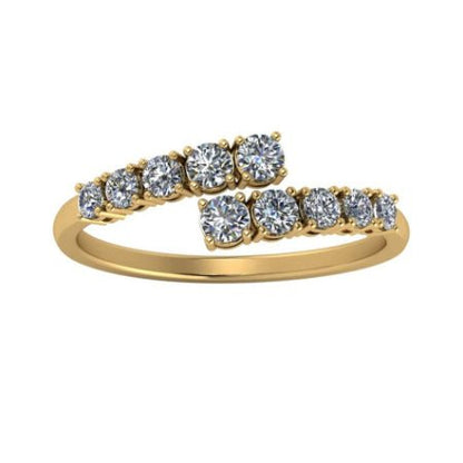 Anthea Split Bar Trendy Moissanite Wedding Ring yellowgold