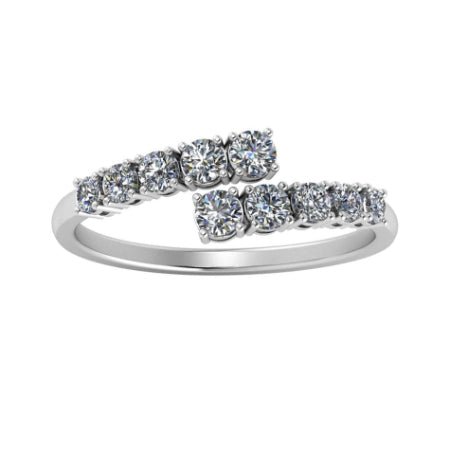 Anthea Split Bar Trendy Moissanite Wedding Ring whitegold