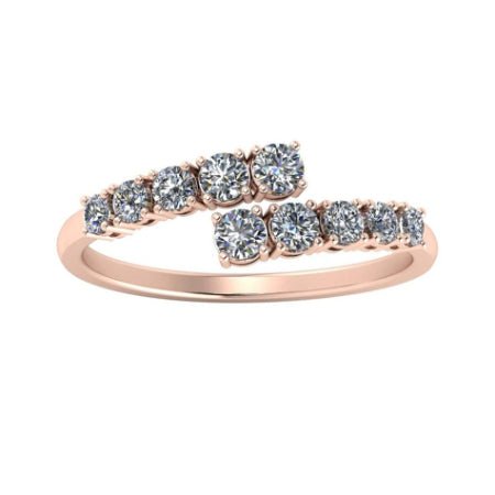Anthea Split Bar Trendy Moissanite Wedding Ring rosegold