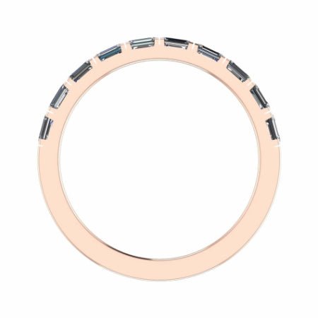 Anya Baguette Trendy Moissanite Wedding Ring rosegold