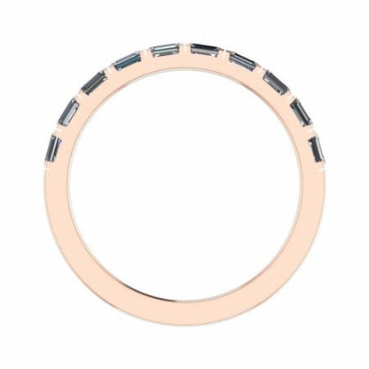 Anya Baguette Trendy Moissanite Wedding Ring rosegold