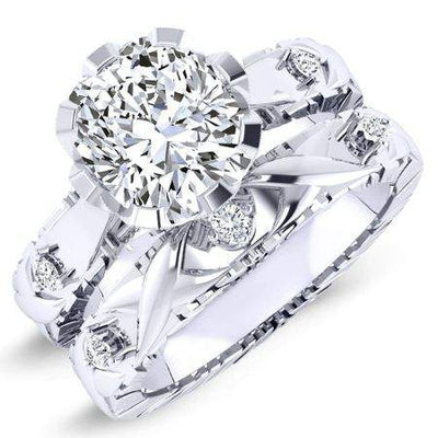 Arbor Cushion Moissanite Bridal Set whitegold
