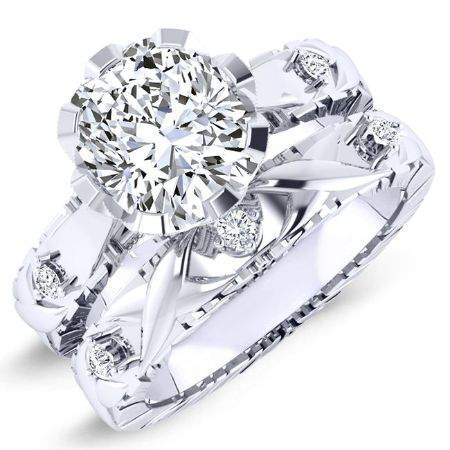 Arbor Cushion Moissanite Bridal Set whitegold