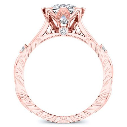 Arbor Cushion Moissanite Bridal Set rosegold