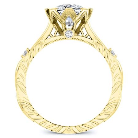 Arbor Cushion Moissanite Bridal Set yellowgold
