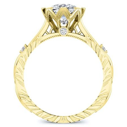 Arbor Cushion Moissanite Bridal Set yellowgold