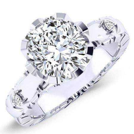 Arbor Cushion Moissanite Engagement Ring whitegold