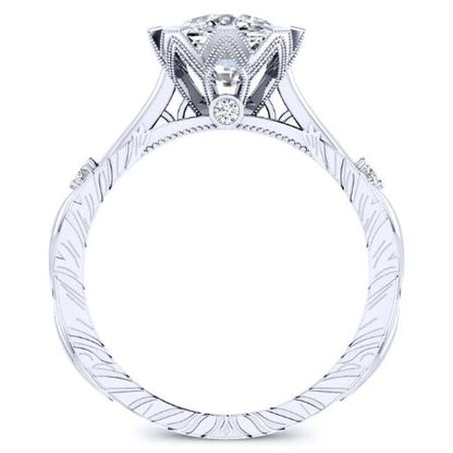 Arbor Moissanite Matching Band Only (engagement Ring Not Included) For Ring With Cushion Center whitegold