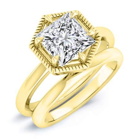 Aspen Princess Moissanite Bridal Set yellowgold