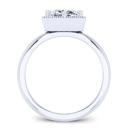 Aspen Round Moissanite Bridal Set whitegold