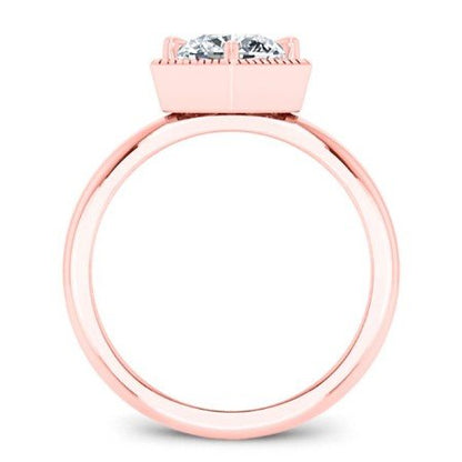 Aspen Round Moissanite Bridal Set rosegold