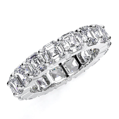 Asscher Cut Moissanite Eternity Band - BeverlyDiamonds