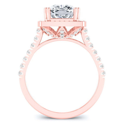 Aster Cushion Moissanite Bridal Set rosegold