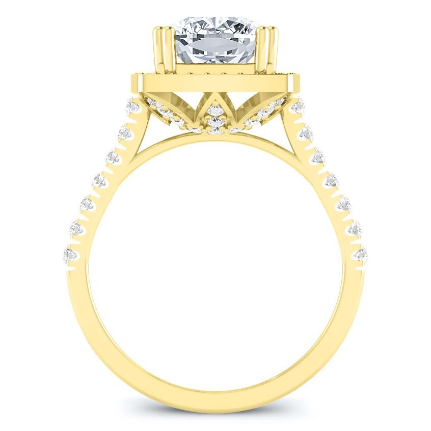 Aster Cushion Moissanite Bridal Set yellowgold