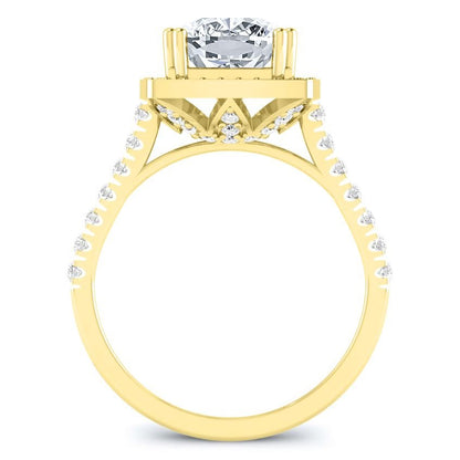 Aster Cushion Moissanite Bridal Set yellowgold
