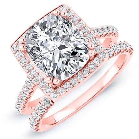 Aster Diamond Matching Band Only (engagement Ring Not Included) For Ring With Cushion Center rosegold