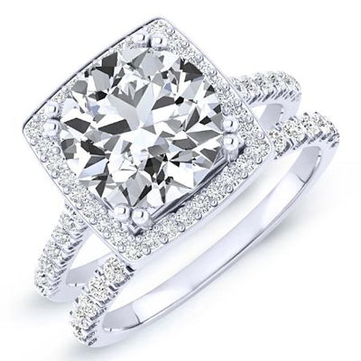 Aster Round Moissanite Bridal Set whitegold