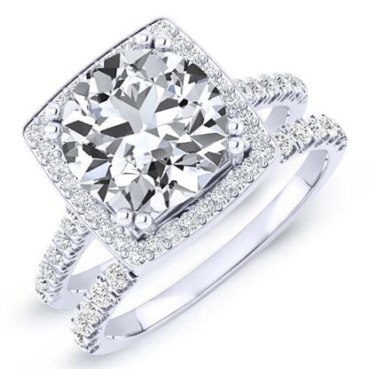 Aster Round Moissanite Bridal Set whitegold