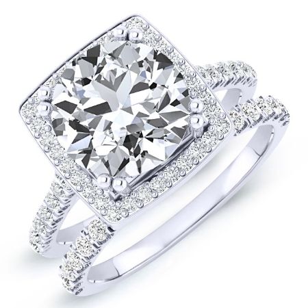 Aster Round Moissanite Bridal Set whitegold